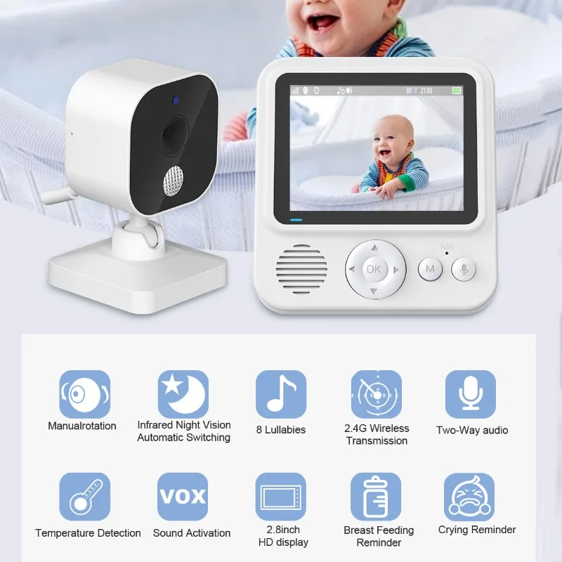 720P baby caregiver, baby monitor, two-way voice intercom