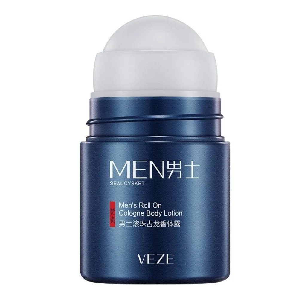 Portable 50ml Men's Solid Cologne Light and Fresh Scent Long Lasting Roll-on Cologne Body Lotion Solid Perfume Balm Travel