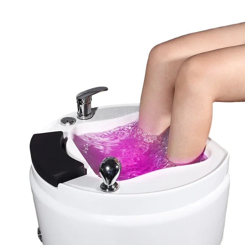 Ceramic foot bath foot therapy shop colorful lights surfing spa hotel spa acrylic commercial foot wash basin