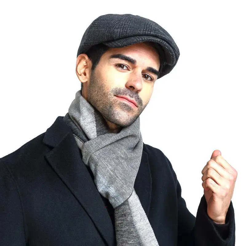Oohmy Männer klassische Newsboy Gatsby Hut für kleinen Kopf und großen Kopf Oversize Plus Size Blend Wolle Vintage Flat Ivy Cabbie Cap Geschenke – Detail 3