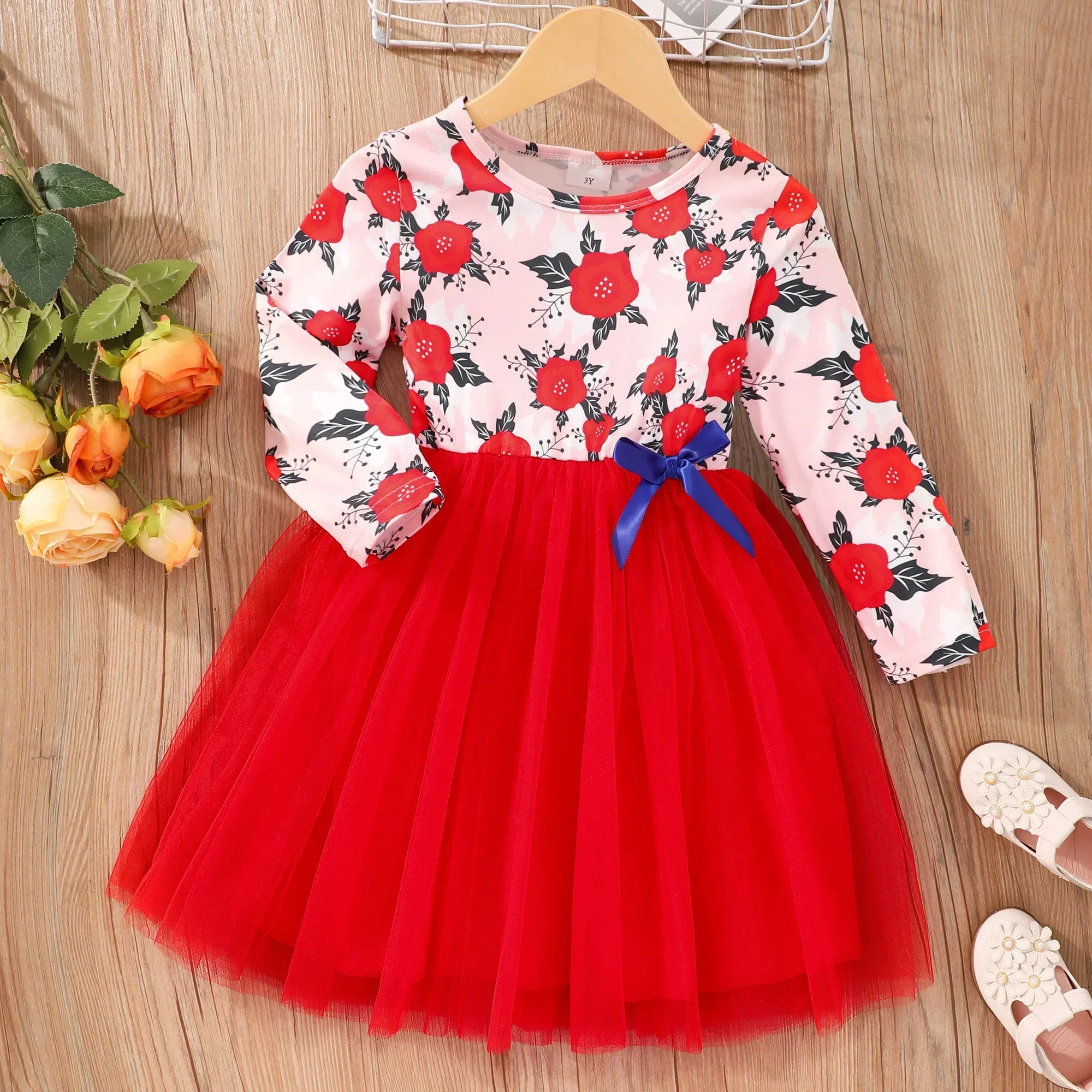 2024 Halloween Girls Dresses Winter New Long Sleeve Pumpkin Collar Floral Ruffles Cute Kids Lace Party Wear Clothing