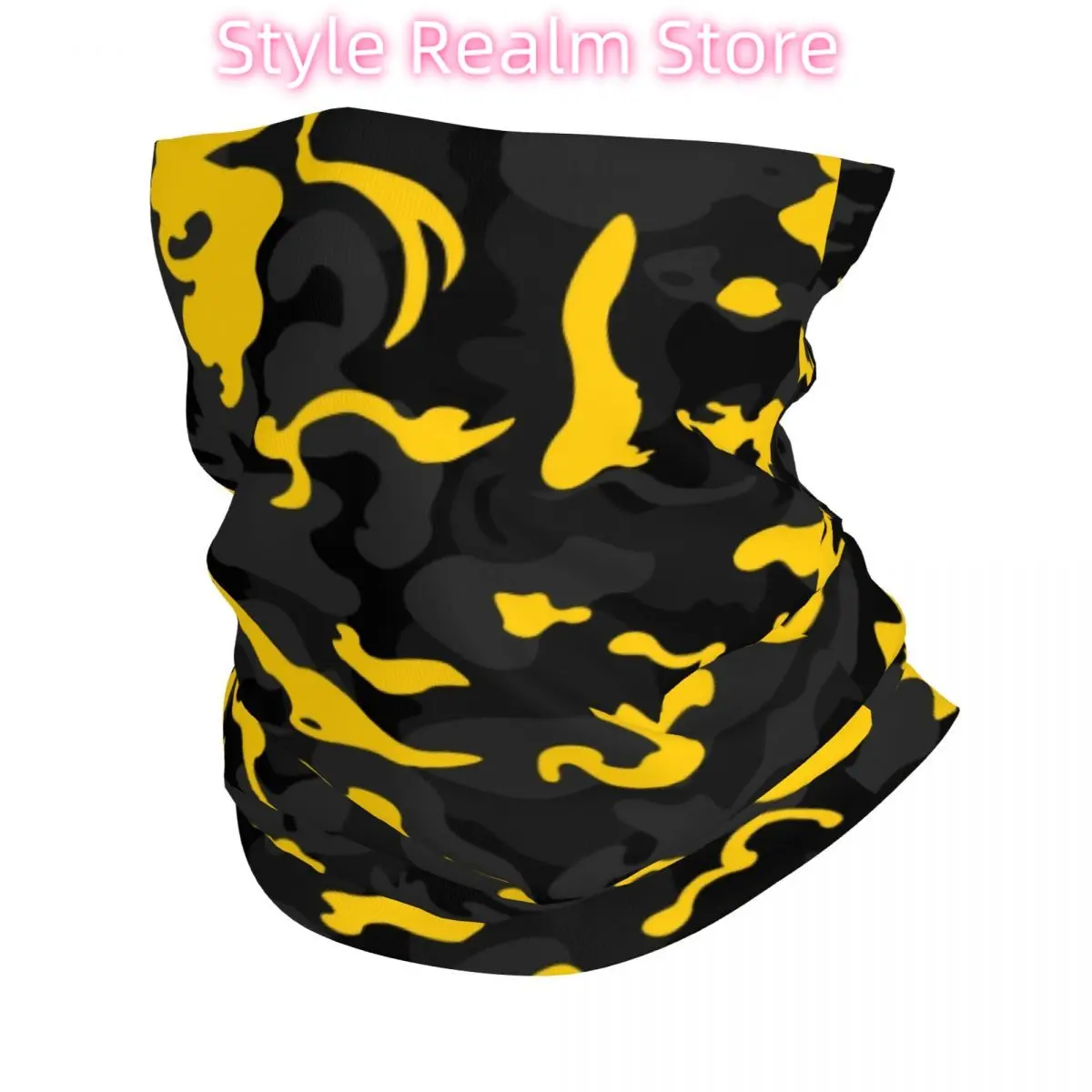 

Камуфляжная черно-желтая камуфляжная бандана, гетры для пеших прогулок, бега, женщин и мужчин, шарф, повязка на голову, теплая повязка на голову