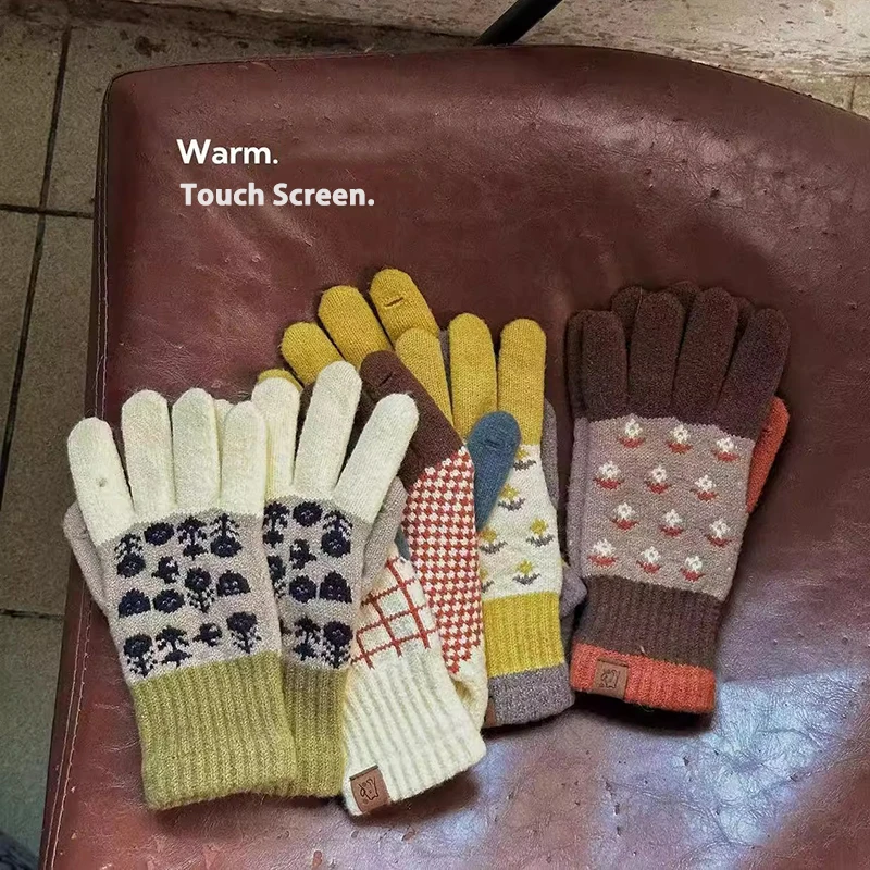 Зимние шерстяные перчатки для женщин и мужчин
