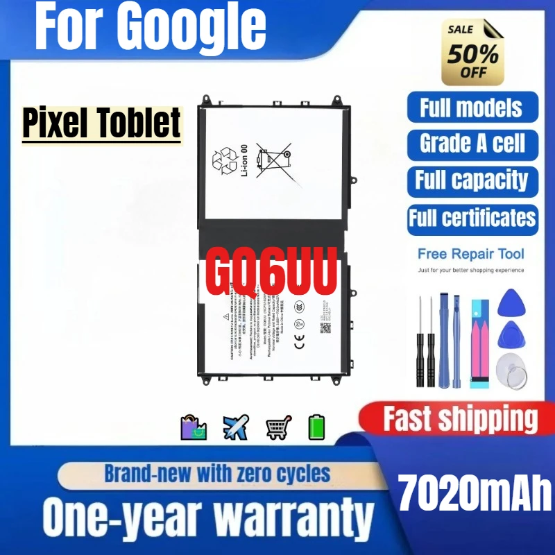 GQ6UU for Google Pixel Toblet Tablet Battery 0 Cycle High Quality High Capacity  Replacement Bateria Grade A Cell with Tools
