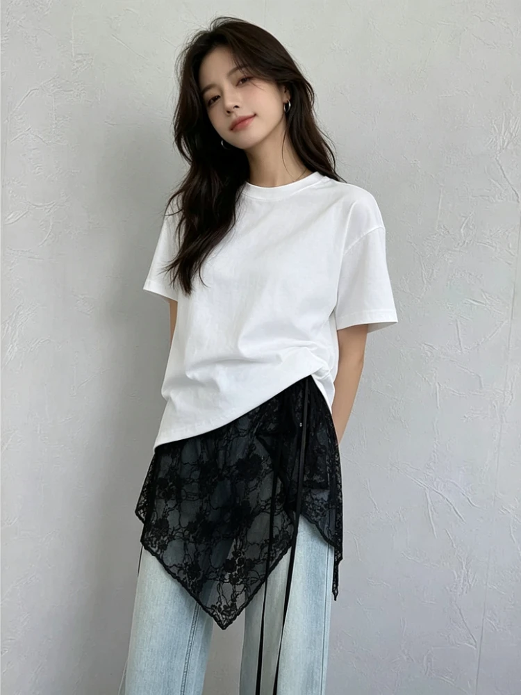 

Women Slim Fit Bandage High Waist Skirt Irregular Mesh Layered Wrap Skirt Lace Hip Covering Casual Vintage Goth Y2k Skirt