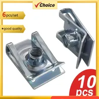 10pcs U Type Clips with Thread M6 M5 M4 M8 8mm 5mm 6mm 4mm Reed Nuts for Car Motorcycle Scooter ATV Moped