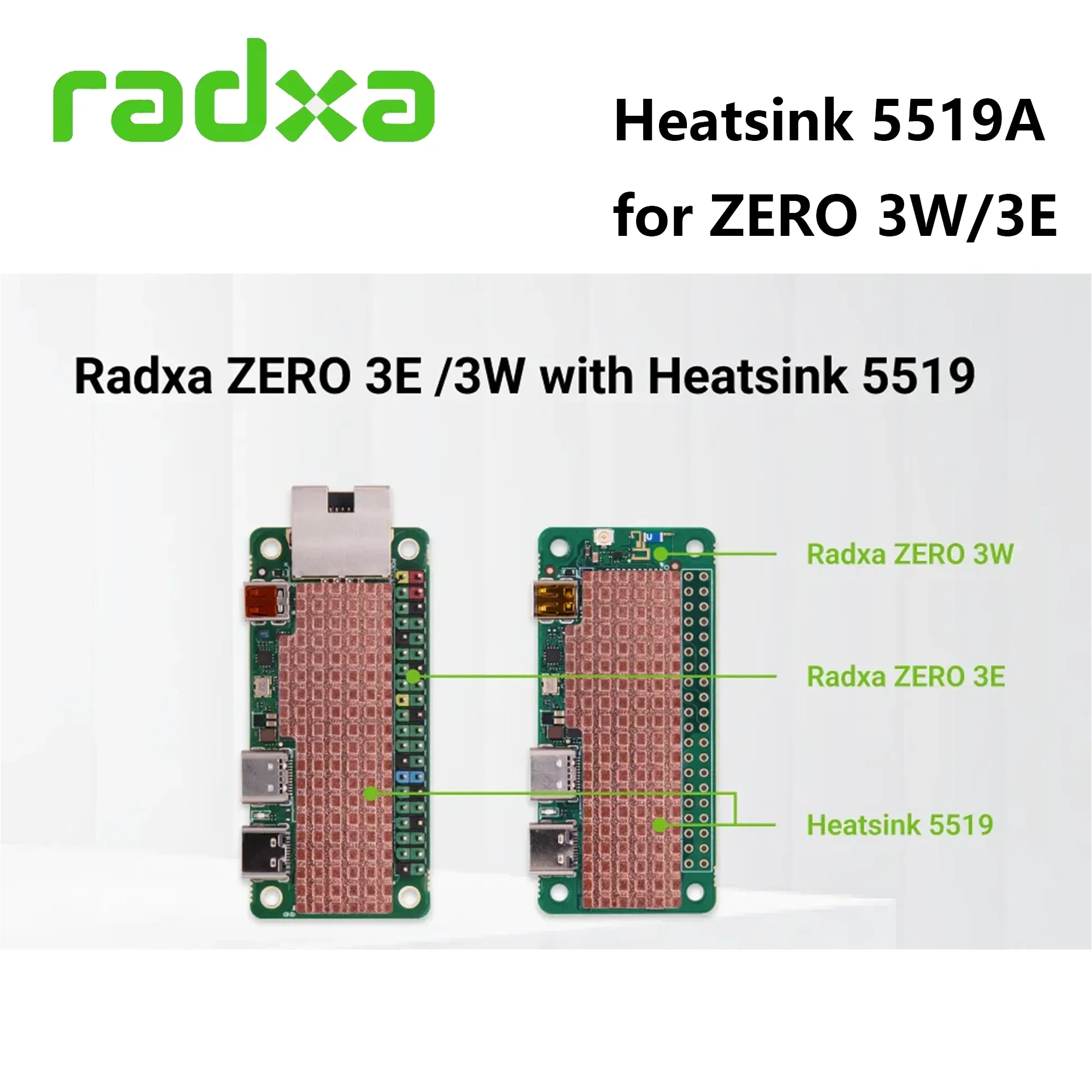 Disipador de calor 5519A para Radxa ZERO 3W / 3E