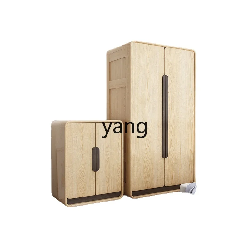 Yhl Muyigui Double-Door Locker Simple Storage Ash Wood Wardrobe Single 2 Doors