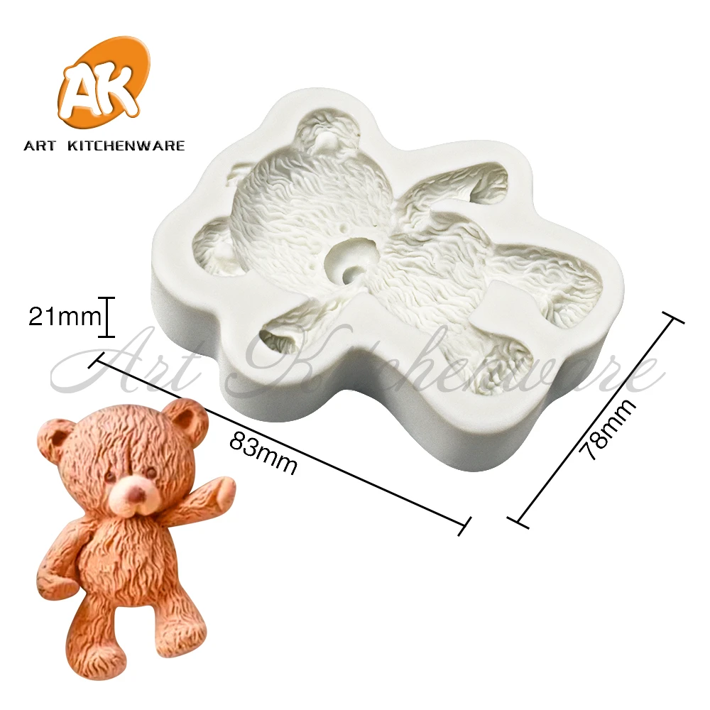 3D Toy Bear Design Silicone Mold Creative Fondant Chocolate Cake Mould DIY Sugarcraft Clay Model Cake Decorating Tools Bakeware