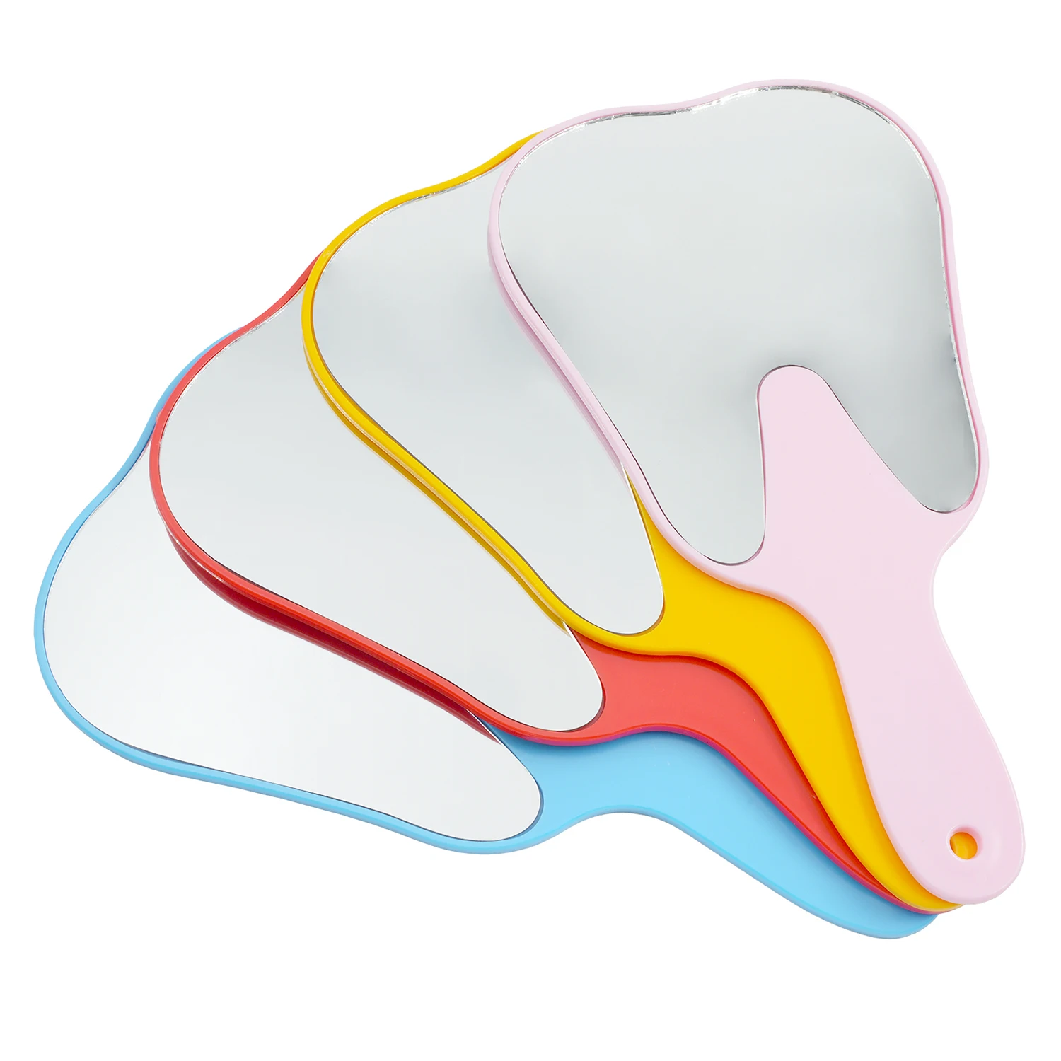 1pc Dental Colorful Handle Mirror Tool Unbreakable Mouth Teeth Mirror Patient Hand Mirror Dentist Tools