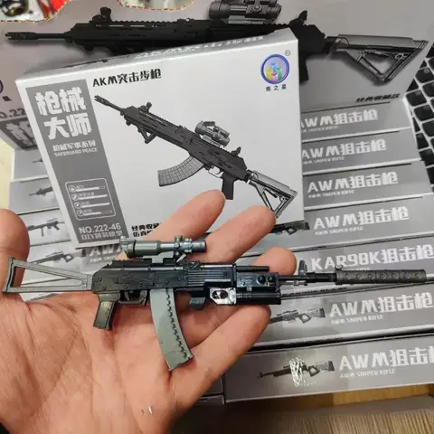 1/6 AK47 AK74 AKM AUG M4A1 M416 Assault Rifle Plastic Painting Gun Model Assemble Military Simulation Weapons For Action Figure