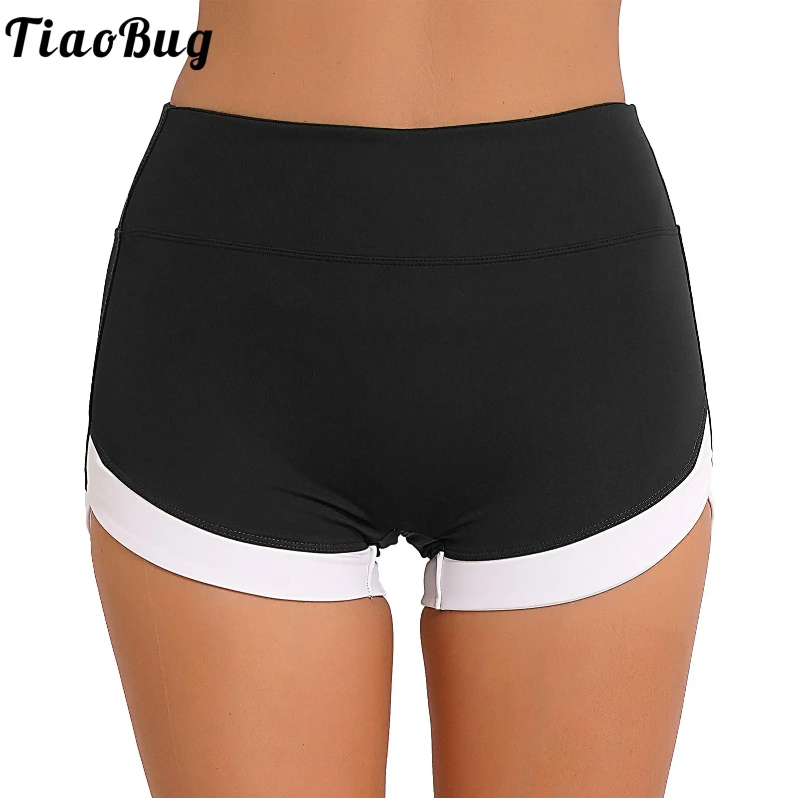 

Womens Panties Fashion Contrast Color Trim Booty Shorts High Waist Short Pants Panties for Yoga Gym Workout Running Sports