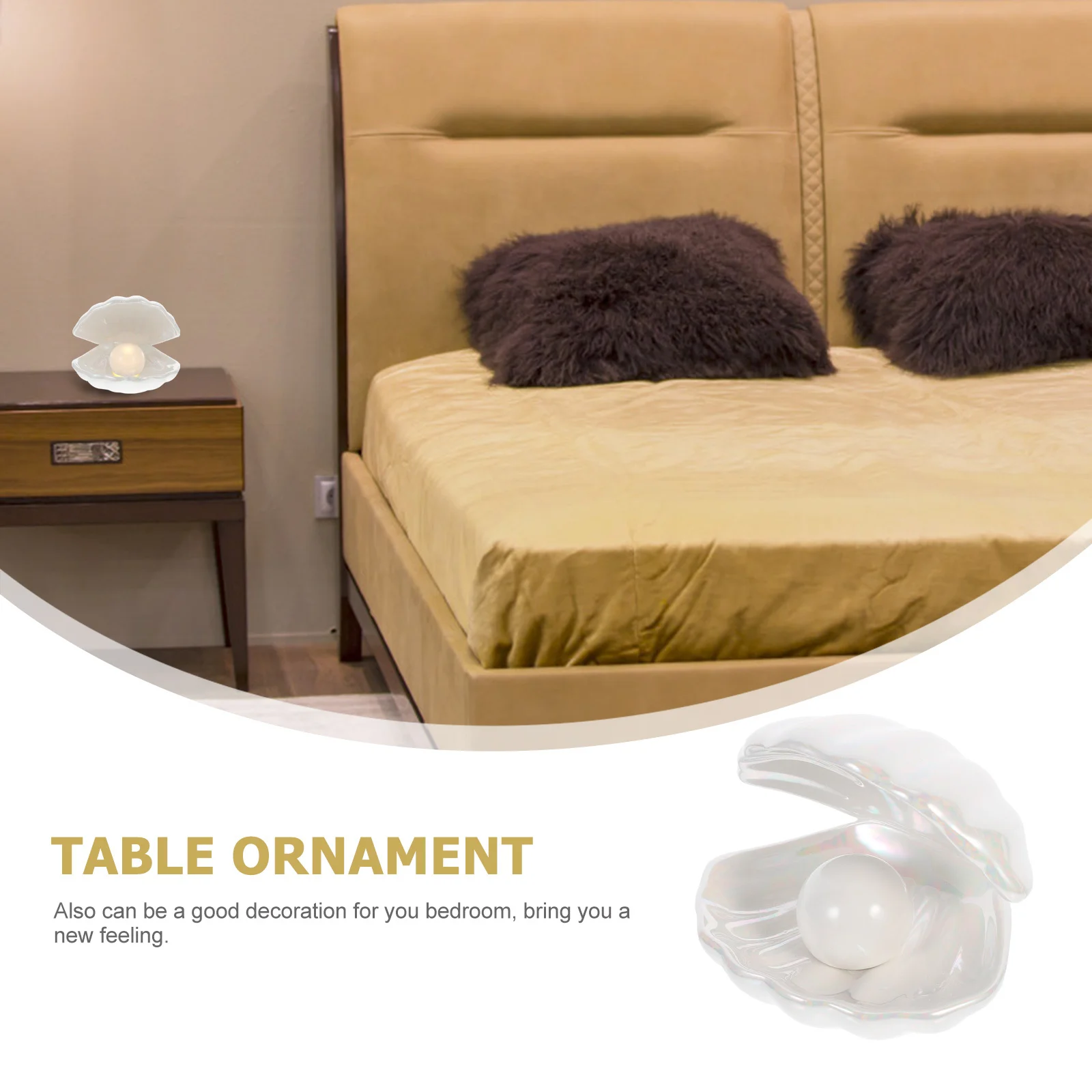 

Shell Night Light Premium Ceramic White Shell Shape Chic Bedside Lamp Bedroom Home Decoration Table Ornament Night Light