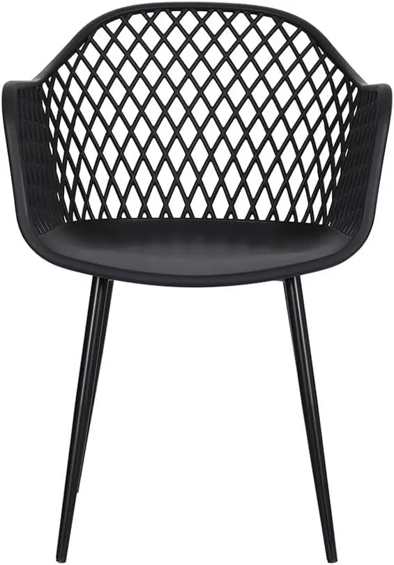 Set of 4 Outdoor Dining Chairs, Patio Deck Chair Lounge Garden Furniture Seating Backyard Indoor, PP Frame Water-Resistant All W