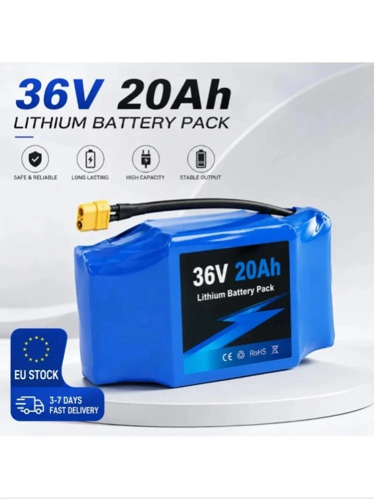 36V 10S2P Lithium-Akkupack 10Ah 20Ah Wiederaufladbarer Li-Ionen-Akku für Elektro-Balance-Scooter Zweirad-Smart-Scooter Ersatzakku EU-Lager Schneller Versand