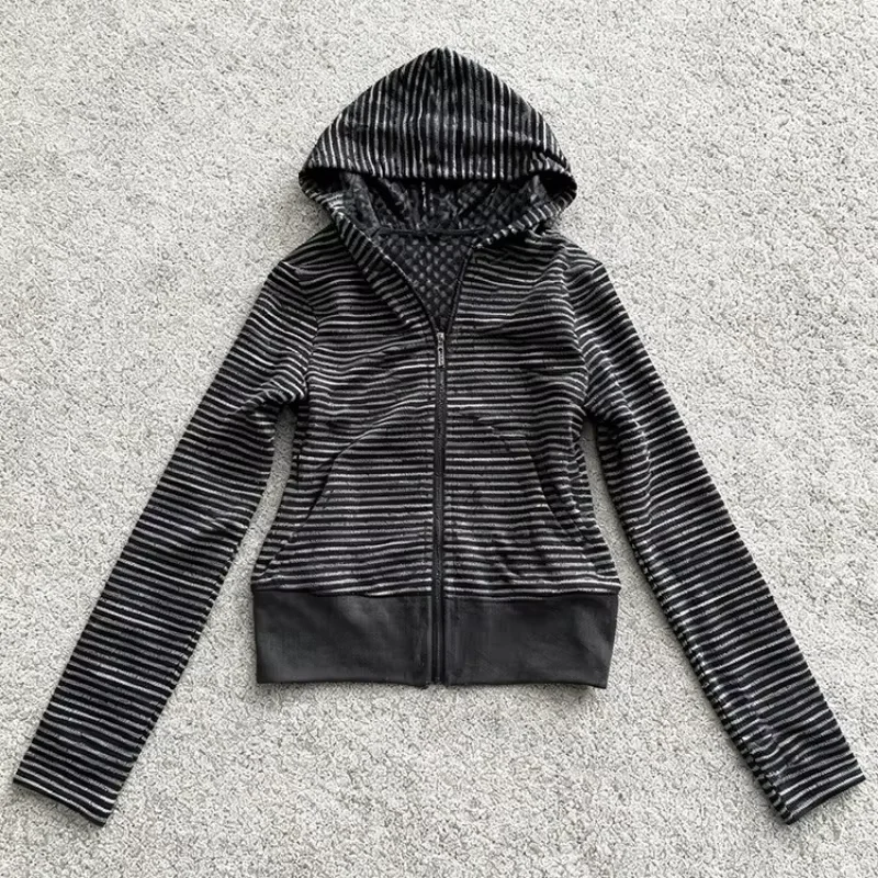 

Осень-зима, американская винтажная толстовка с капюшоном с сердечным принтом, женское утолщенное теплое пальто в стиле ретро, универсальный кардиган на молнии в горошек