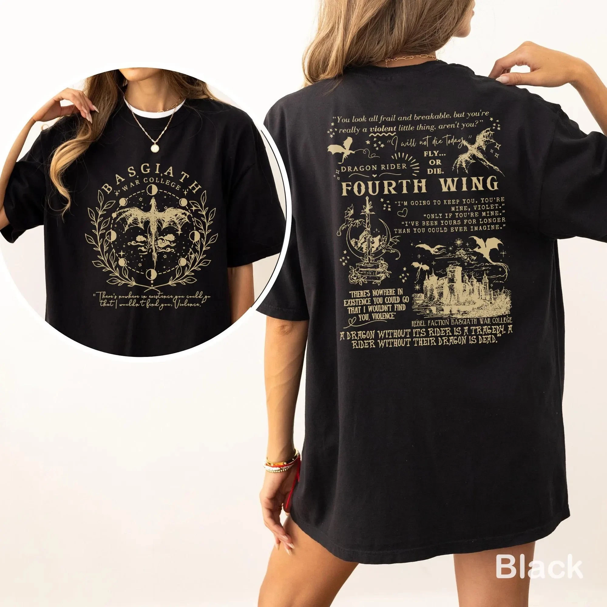 Fourth Wing Basgiath War College PNG Dragon Rider Design Fly or Die Rebecca Yarros Merch Violet Sorrengail Bookish Merch Gift image 2