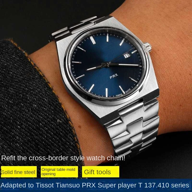 Stainless steel band For 1853 Tissot PRX Super player WatchBand T137.407/137.410 Series Men Bracelet modified Watch Accessories