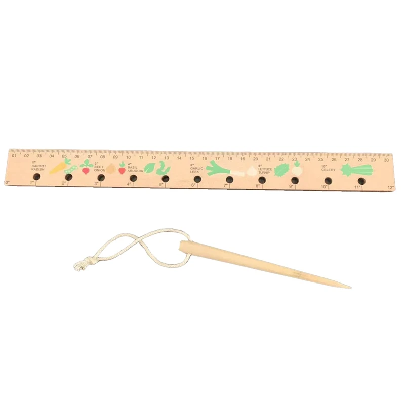 

New Wooden Garden Seedling Ruler Dripper Vegetable And Fruit Planting Board Seed Spacing Template Seedling Tool, Durable