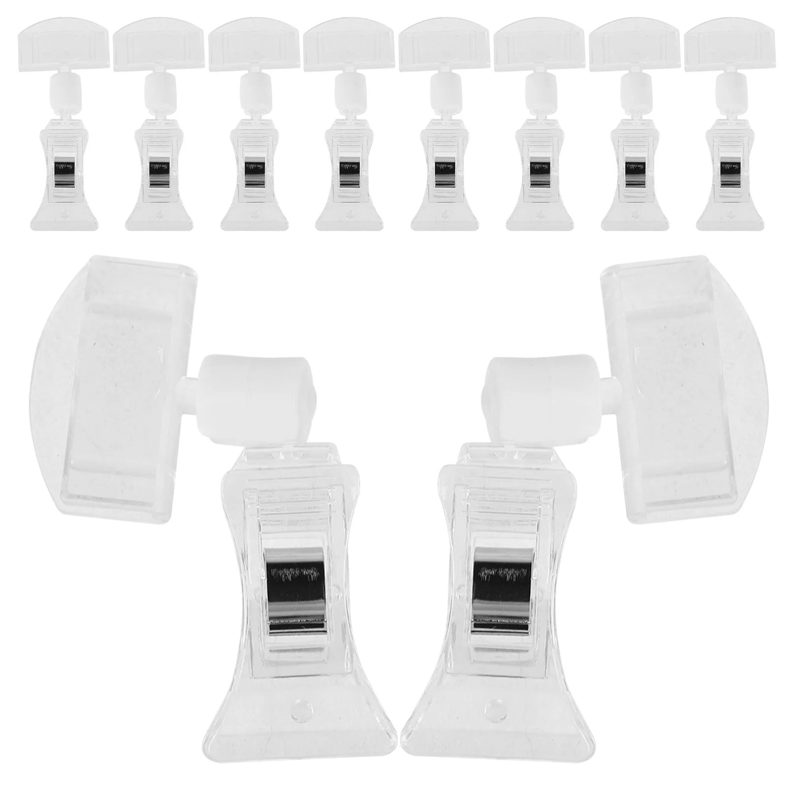 

10pcs Double Head Clear Sign Clips Swivel Price Display Holders For Retail Store Supermarket Merchandise Advertising Multi-Use