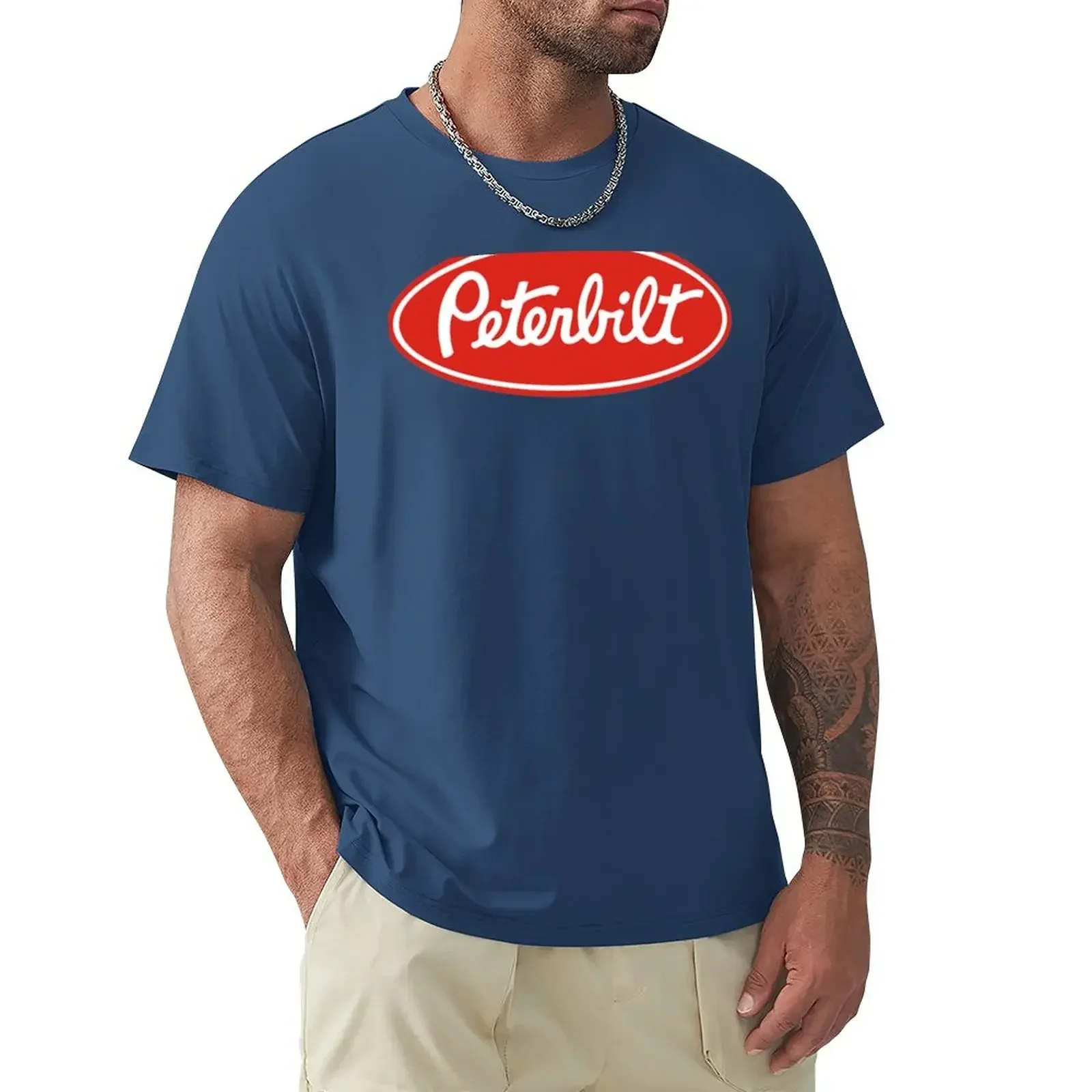 streetwear fashion vintage Summer Male Hot Sale Peterbilt Truck Racing Logo graphic tees tops funnys men graphic t shirts print