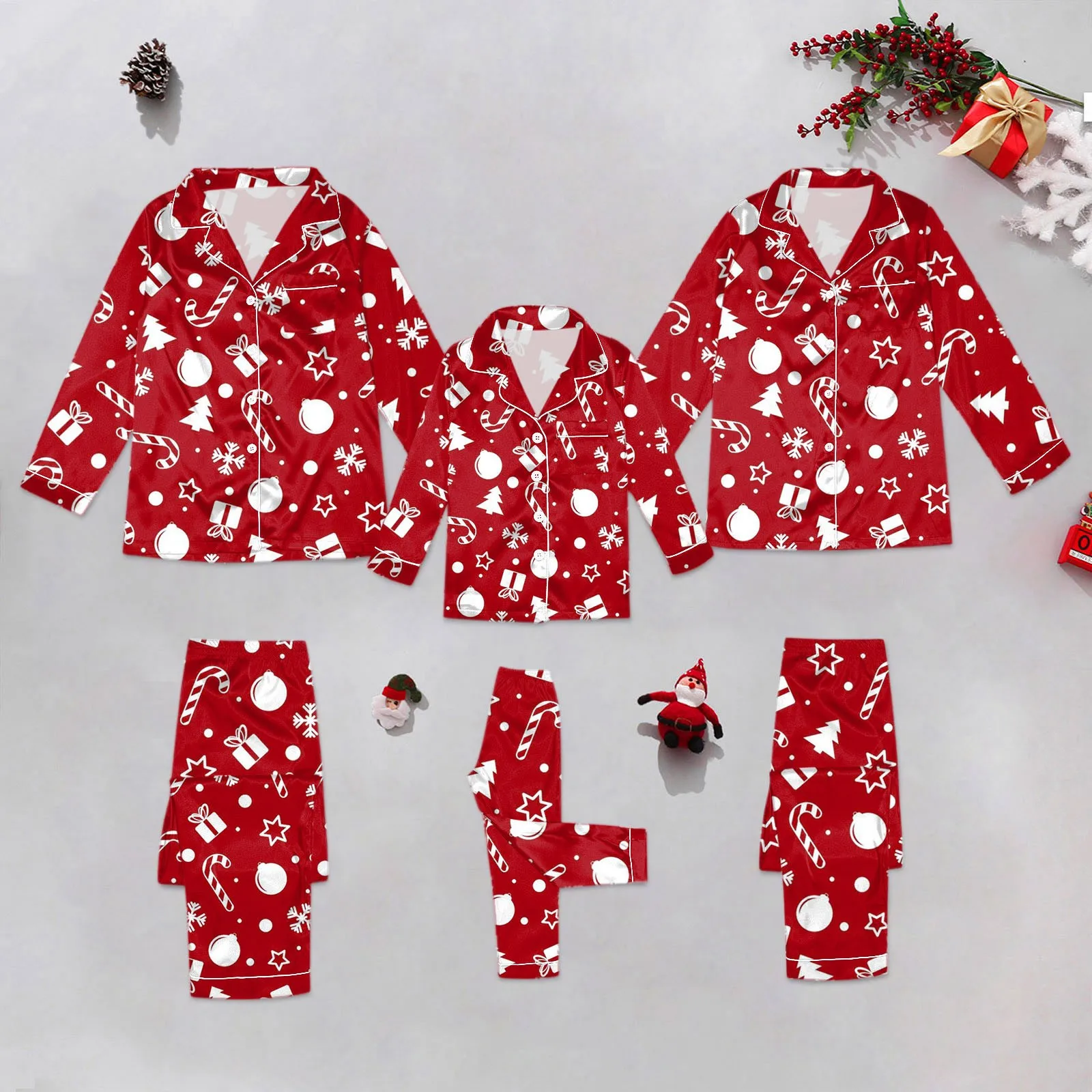 Christmas Decorations Pajamas Family Girl Clothes New Year Festive Mother Daughter Matching Clothes Santa Pajama Pants Set Gifts