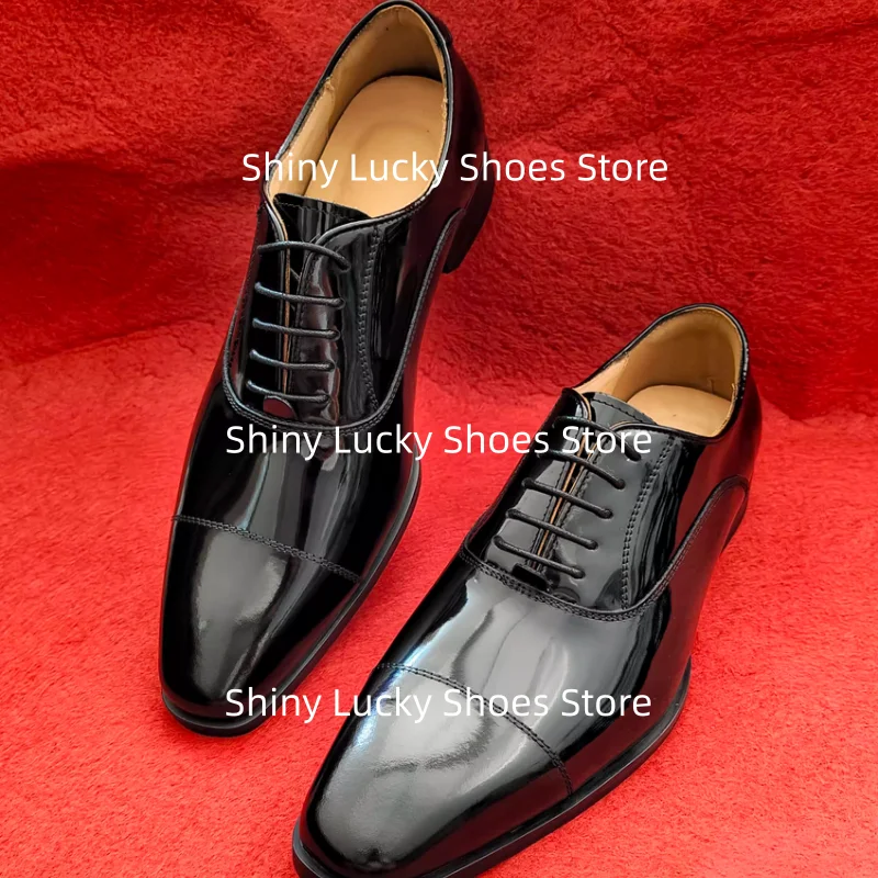 

Crossover Strap Shoes for Mens Low Heels Square Toes Males Loafers Shallow Chassure Hommes Patent Leather Zapatos Hombre Sewing