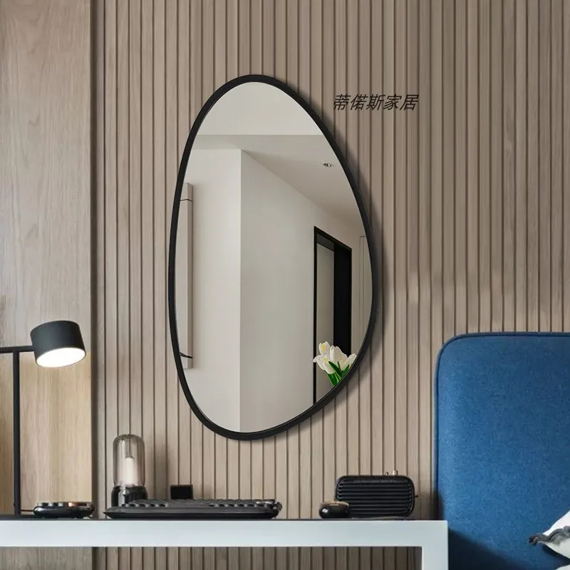 Customized simple modern irregular oval bathroom mirror wall-mounted mirror luxury cosmetic mirror creative wall-mounted