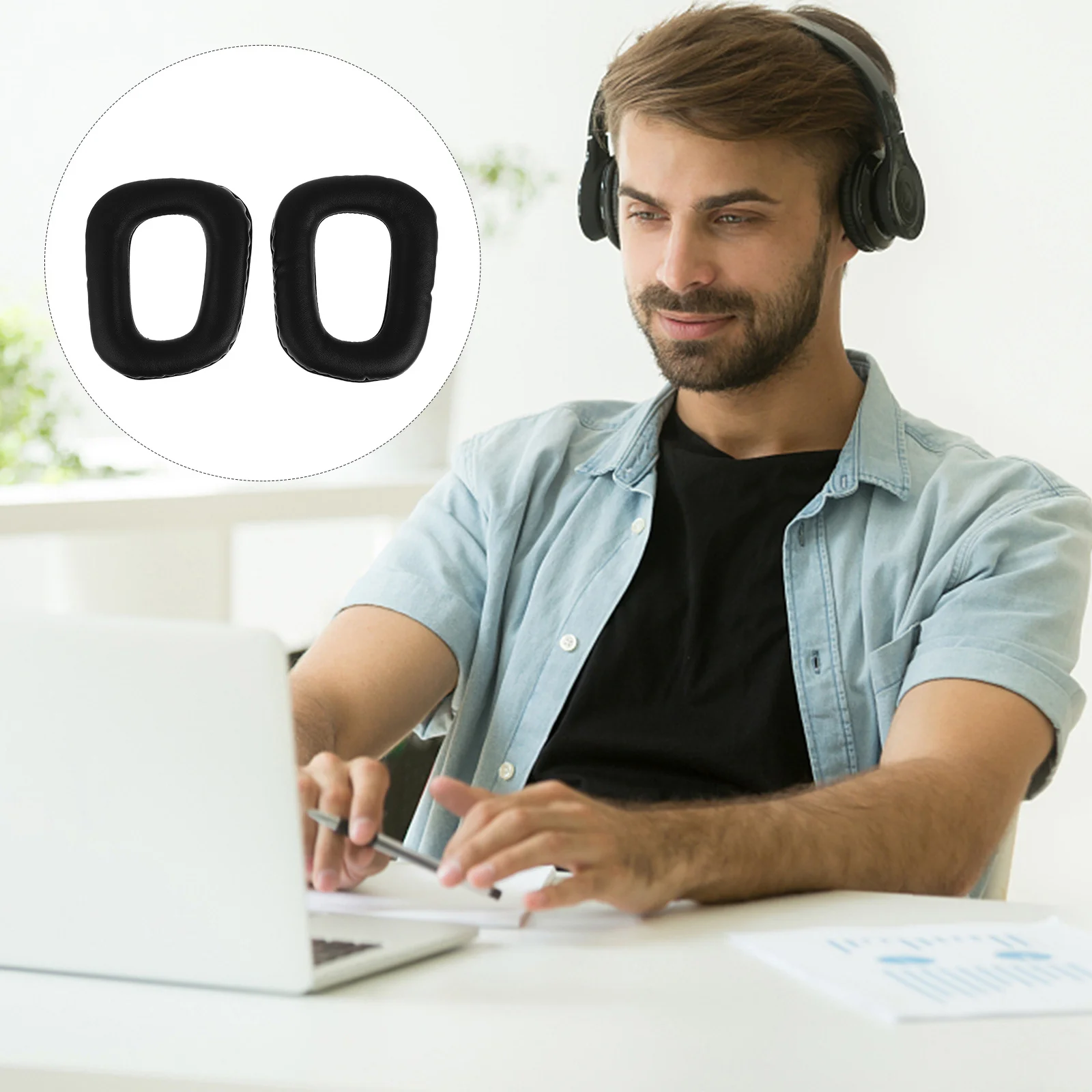 

2Pcs Ear Pad Cushion Replacement Protein Memory Foam Compatible G930 G430 Soft Comfortable Headphone Earpads