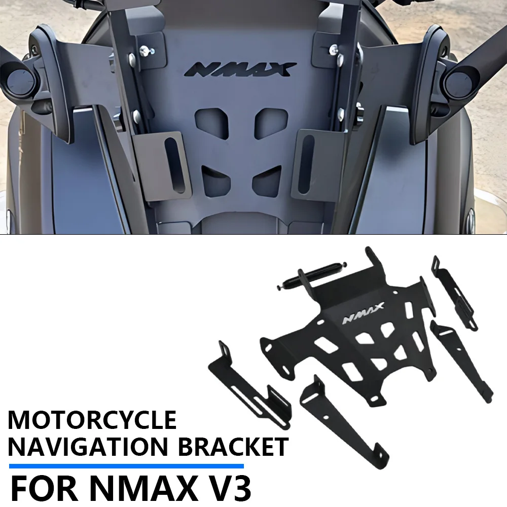 

For YAMAHA NMAX V3 Motorcycle Side Mirrors Bracket Kit Rearview Mirrors Holder Phone Holder Stand Adjustable