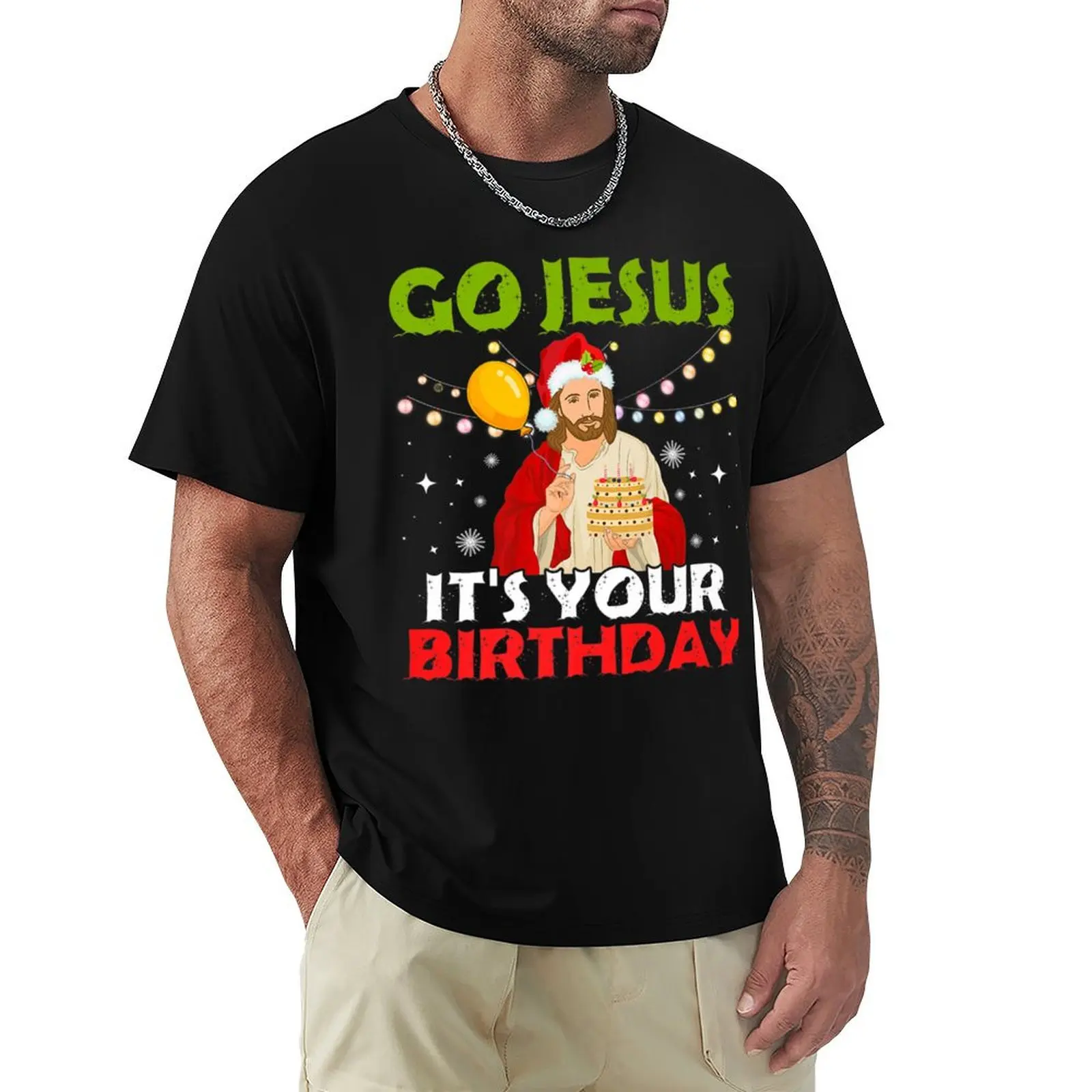 family winter santa clothing Christmas family jesus birthday T-Shirt Functional Casual Short Sleeve Tee