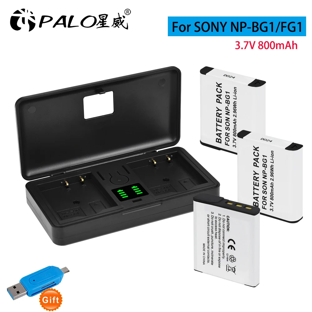 

NP-BG1 NP-FG1 Battery for Sony Cyber-shot DSC W120 DSC H5 H3 H7 W80 WX1 DSC-W70 G Type NP BG1 NP FG1 Bateria with Type-C Charger