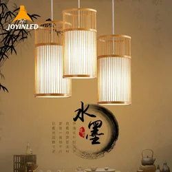 Hand Made Bamboo Pendant Lights New Chinese Style Suspension Luminaire Dining Room Lights Hanging Lamps Loft Living Room Pendant