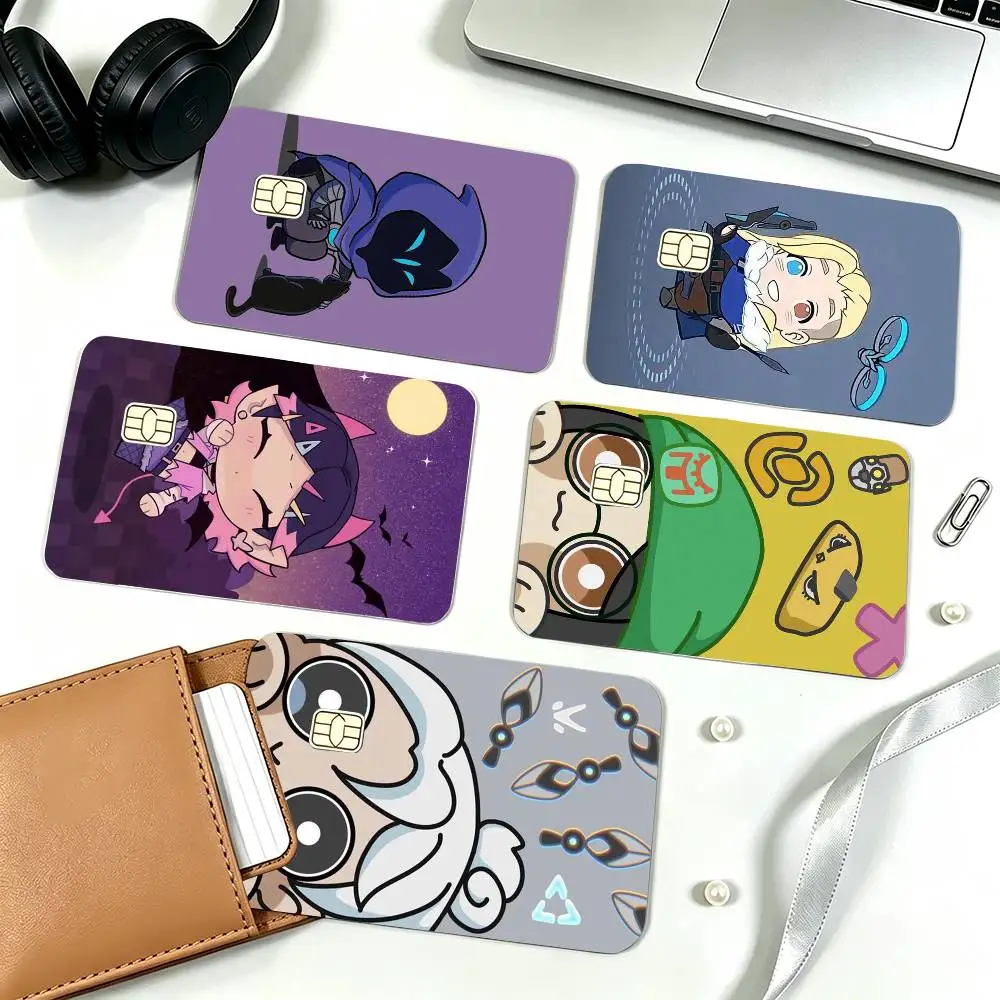 cartoon V-Valorant  Credit Card HD Stickers Small Chip Waterproof Sticker Game Card Decal Gift