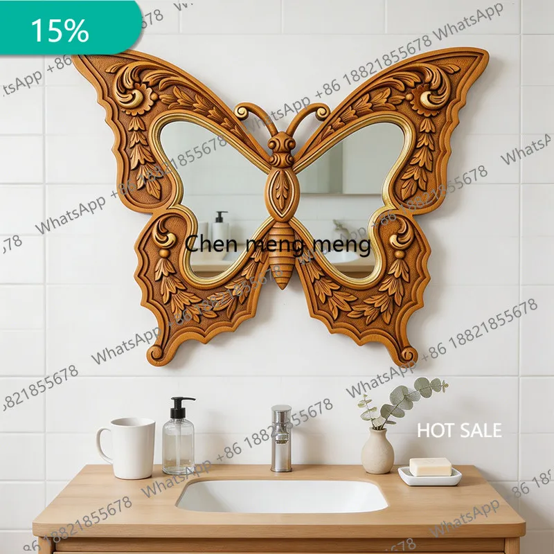 Miroir décoratif d'art français créatif M132, miroir suspendu rétro sculpté, miroir mural pour salon, entrée.