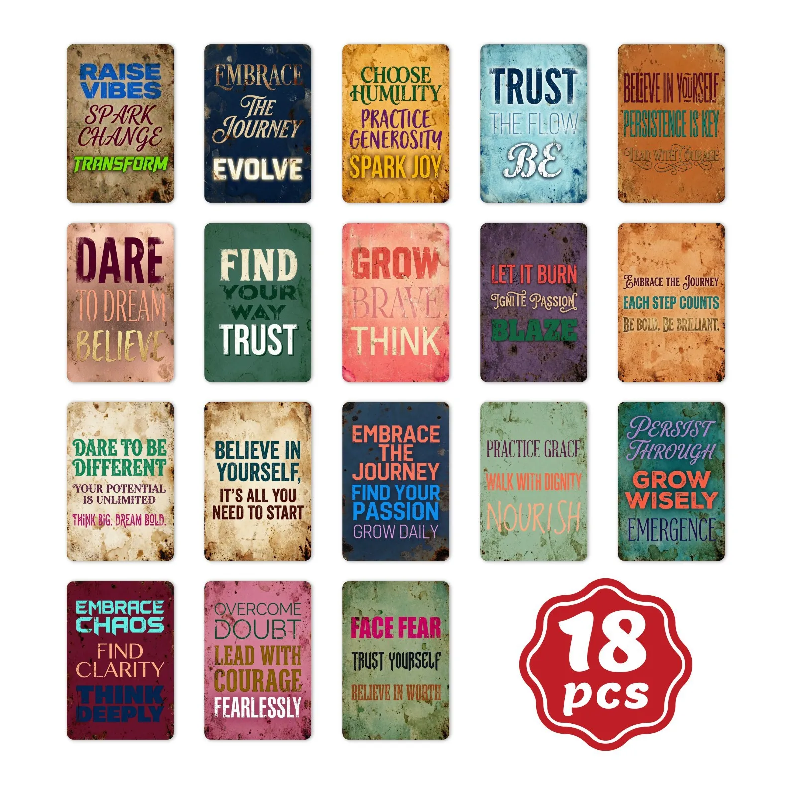 

Набор из 18 винтажных открыток в состаренном стиле с вдохновляющими текстами и английскими цитатами, креативный подарок, декоративные поздравительные открытки для уникальных подарков