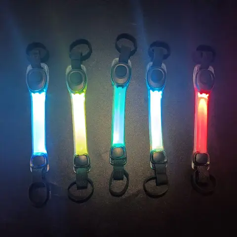 ​​Water Resistant Dog Safety Collar with Multi Color Pendants and LED Light Strip for Night Visibility and Outdoor Use​​