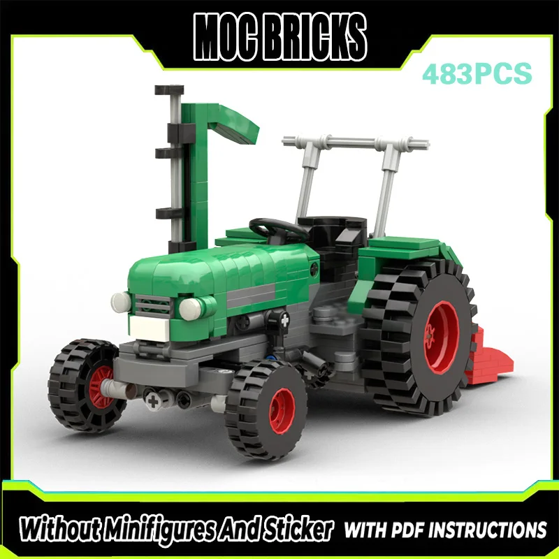 

Модель городского автомобиля MOC, строительные блоки, трактор с косилкой и наклонным ковшом, модульные подарки, праздничные наборы для сборки, детские игрушки