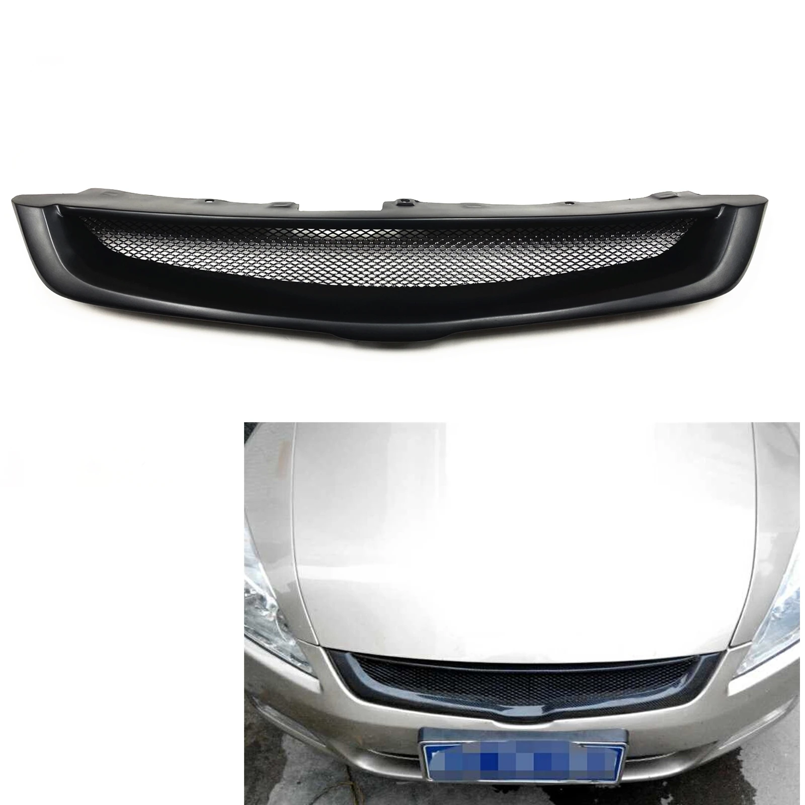 

Front Grille Racing Grills For Honda Accord 7th 2003-2005 4 Door Fiberglass/Carbon Fiber Upper Bumper Hood Mesh Body Kit Grid