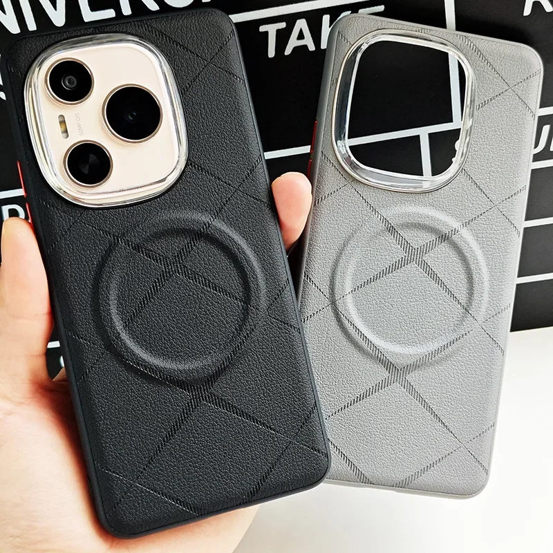 

Чехол для Honor Power с магнитной беспроводной зарядкой того же цвета X с принтом из искусственной кожи, кнопки и кнопки, противоударный чехол-бампер