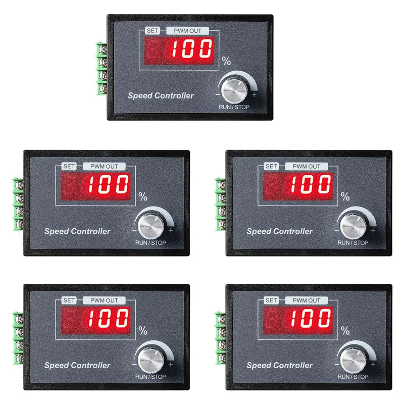 BNVN-5X PWM DC Motor Speed Controller 6-60V 30A With Digital Display & Robust PCB - Perfect For Various Machines