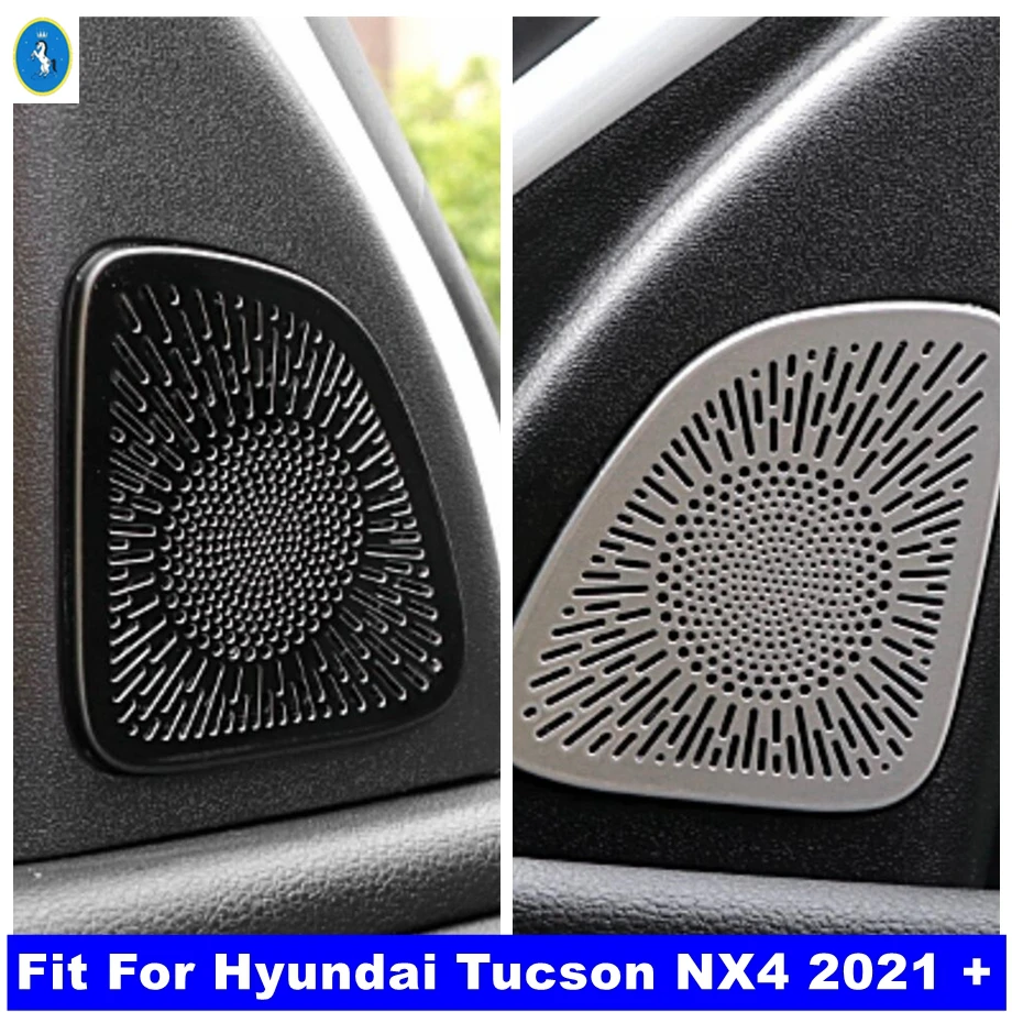 

Silver / Black Glass Window Pillar A Loudspeaker Stereo Speaker Audio Accessories Cover Trim For Hyundai Tucson NX4 2021 - 2023