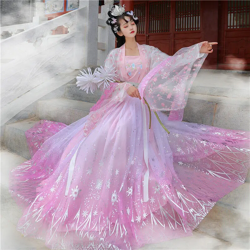 Fairy Hanfu Traditional Outfits for Women, Student Suits, Ancient Style,Chinese Classic Stage Performance,Dance Clothes for Girl