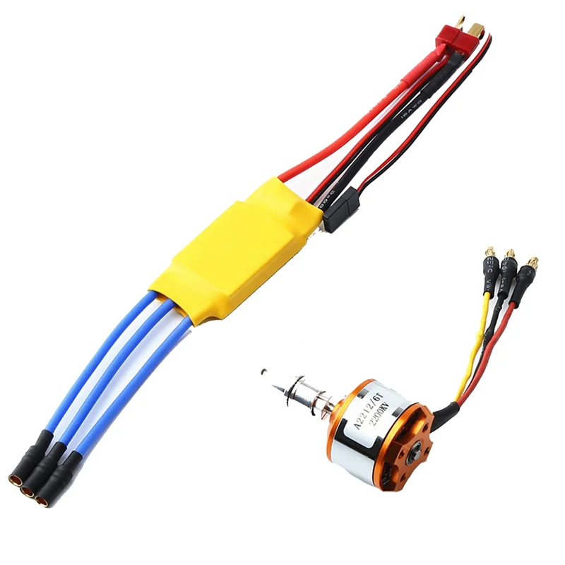 

1Set 2200Kv 30A Motor Speed Controller Yellow For Remote Control Drone Multi-Rotor Brushless Outer Rotor Motor