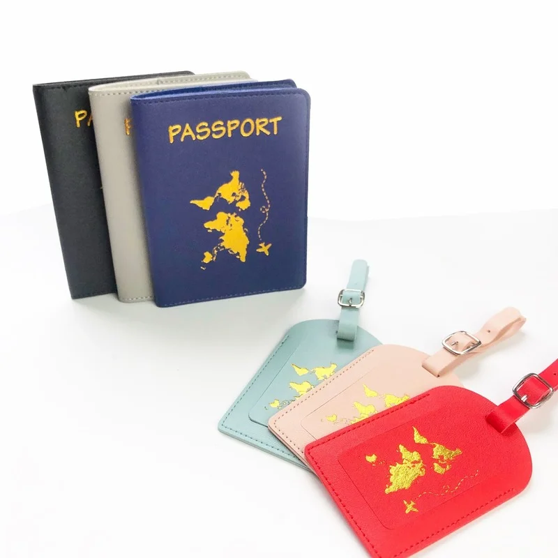 Fashion Luggage Tags Leather Travel Suitcase Identifier Business Bag Luggage Tag Decorations Travel Accessories Passport Cover