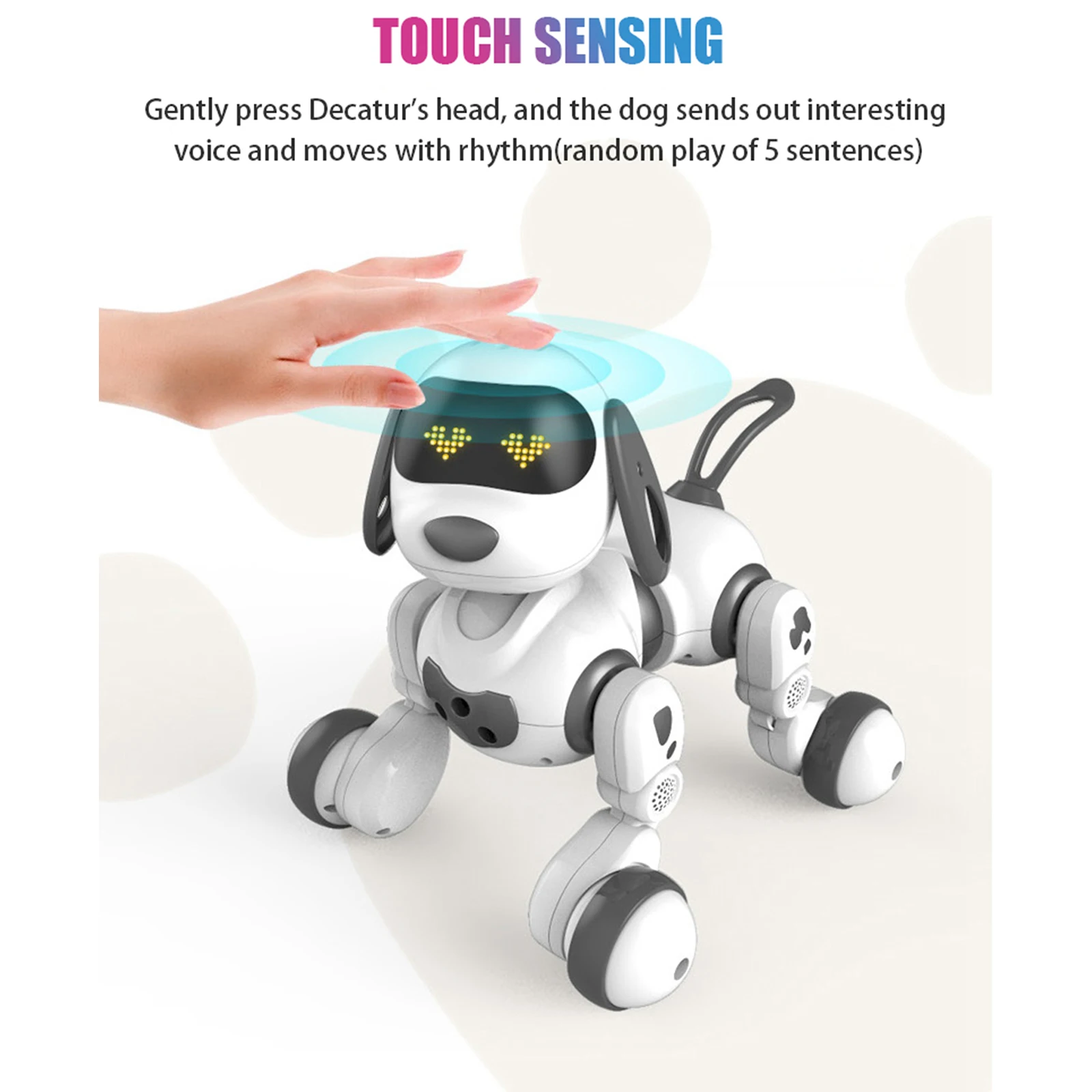 Cute Robot Puppy Dog Toys Electronic Pet Interactive Play Programable with Sound LED Eyes for Toddlers Musical Gift RC Toys