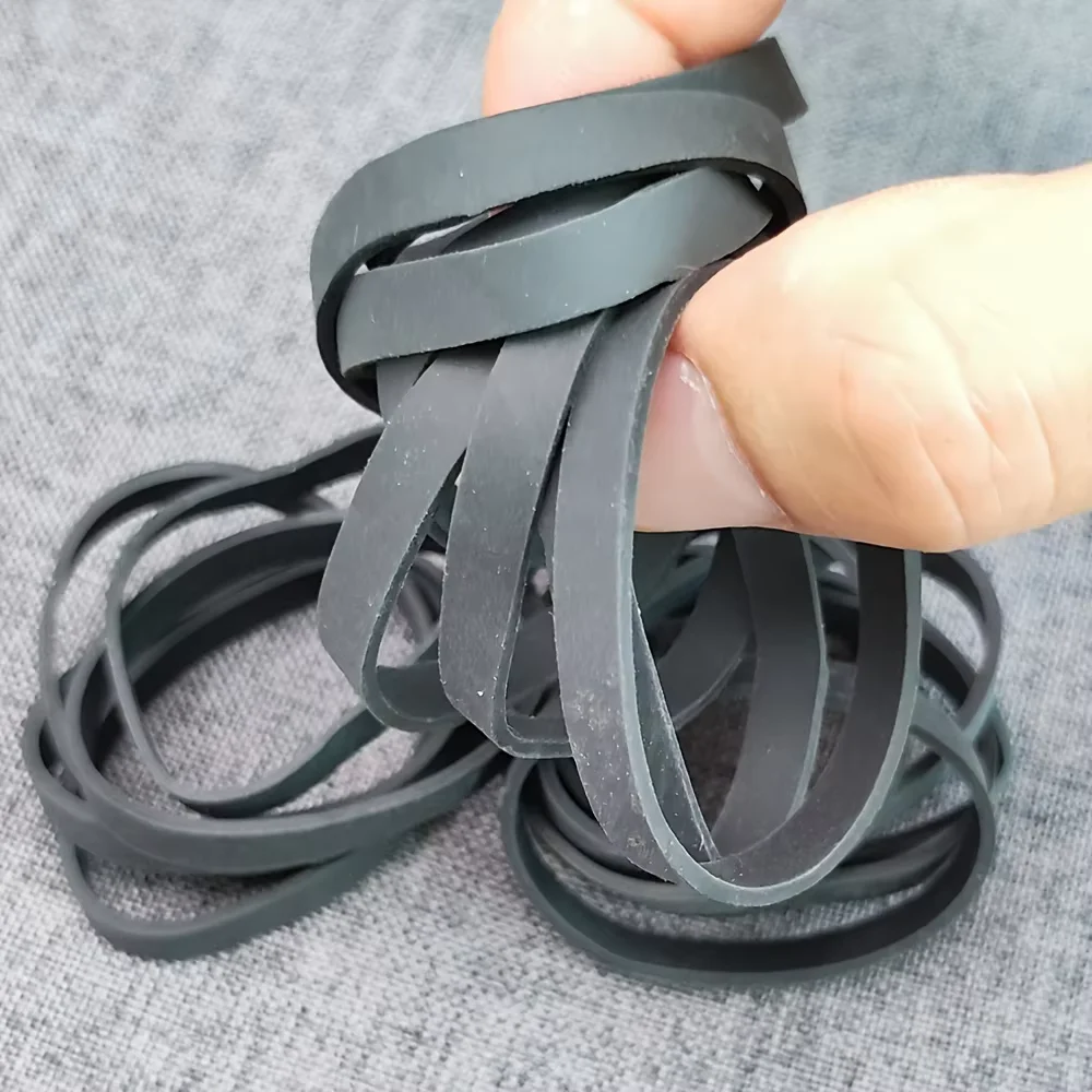 100Pcs Big Black Rubber Bands Strong Rubber Ring Stretchable Sturdy Rubber Elastic Band Office Home Packaging Supply Rubber Tie