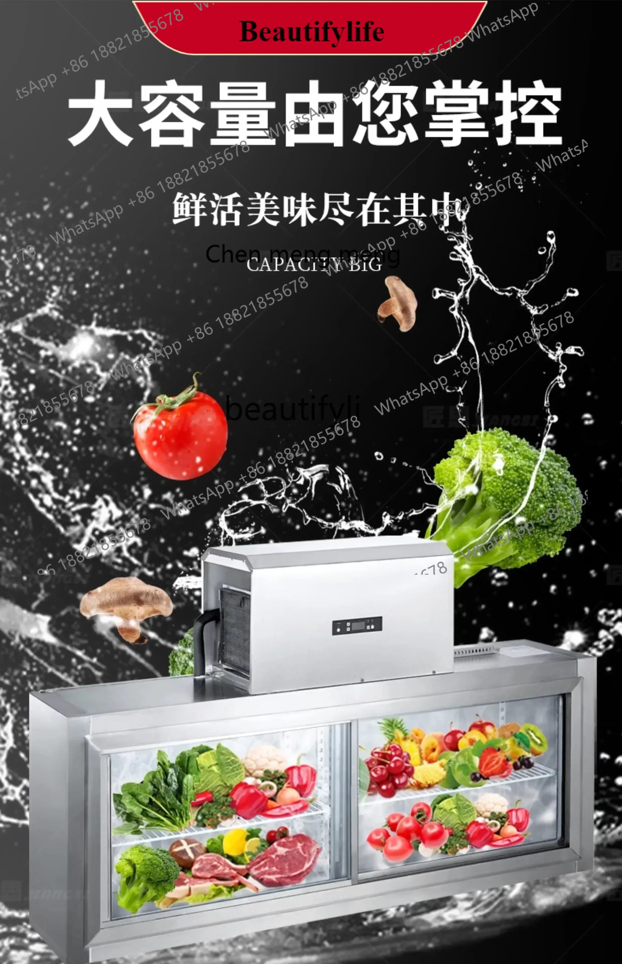 

Hot sales Air-cooled wall-mounted refrigerator Embedded commercial refrigerated fresh-keeping display cabinet Wall-mounted hang