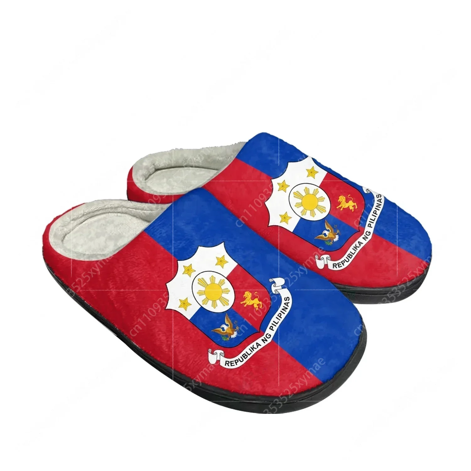 

Philippine Flag Home Cotton Custom Slippers Mens Womens Sandals Philippines Plush Bedroom Casual Keep Warm Shoes Thermal Slipper