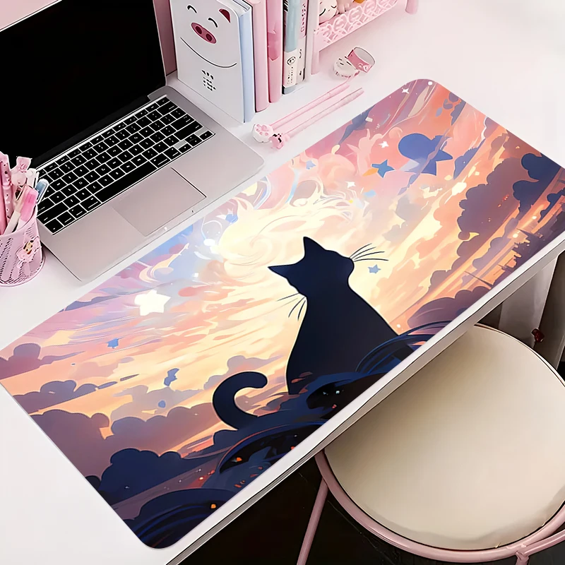 Anime H-hololive Gawr Gura Mousepad Gamer Gaming Mauspad Schreibtischunterlage Spielmatte Computer- und Büroschrank Cartoon Tastaturpad